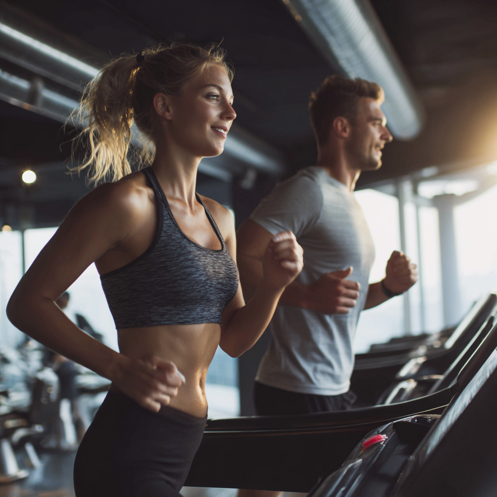 Чоловік тренується в спортзалі